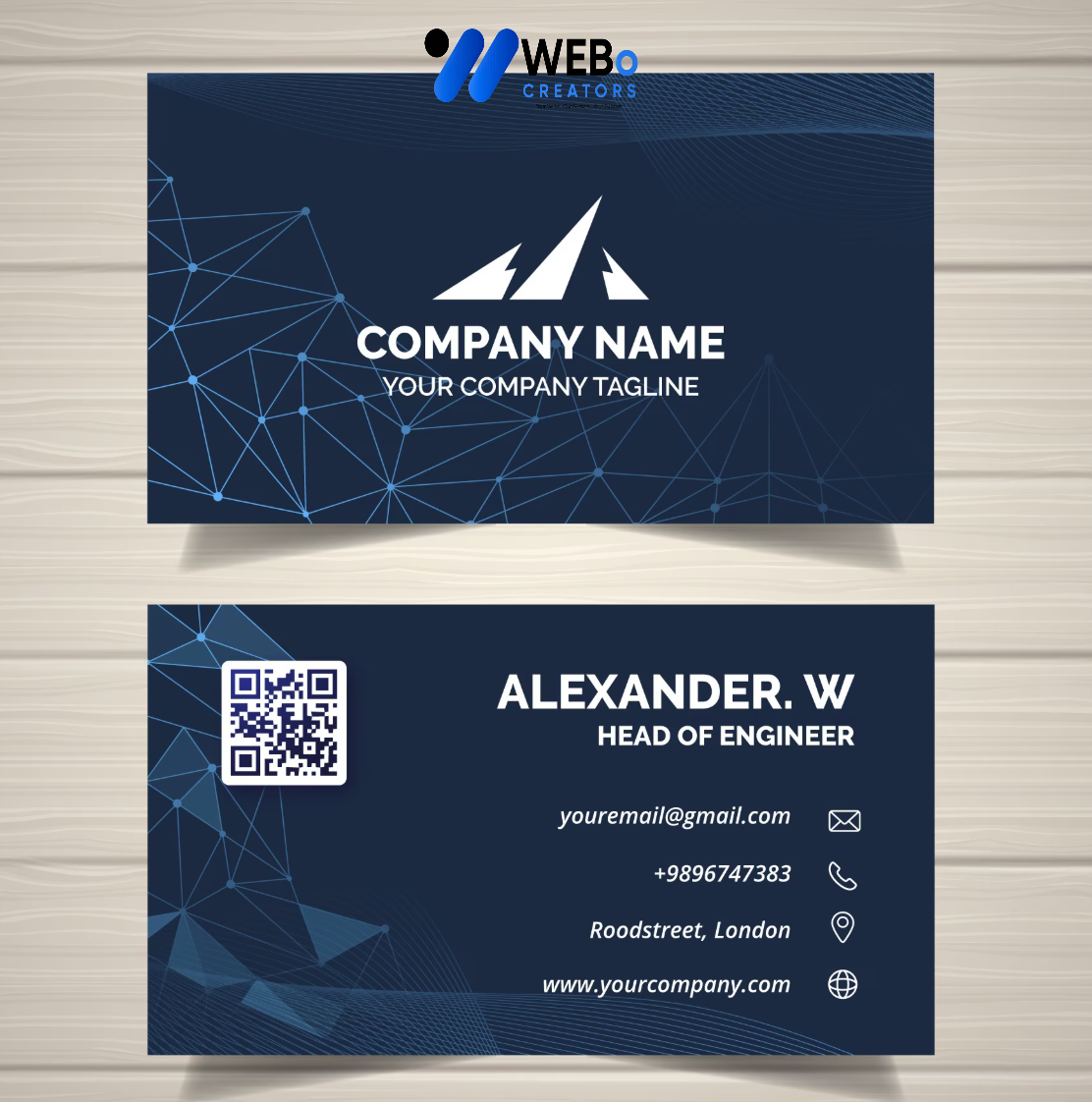 Elegant Professional Business card design with golden stripes Agency in Calgary, AB